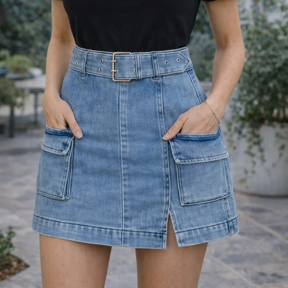 NWT Juicy Couture Denim Skirt 27 - Picture 4 of 10